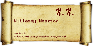 Nyilassy Nesztor névjegykártya